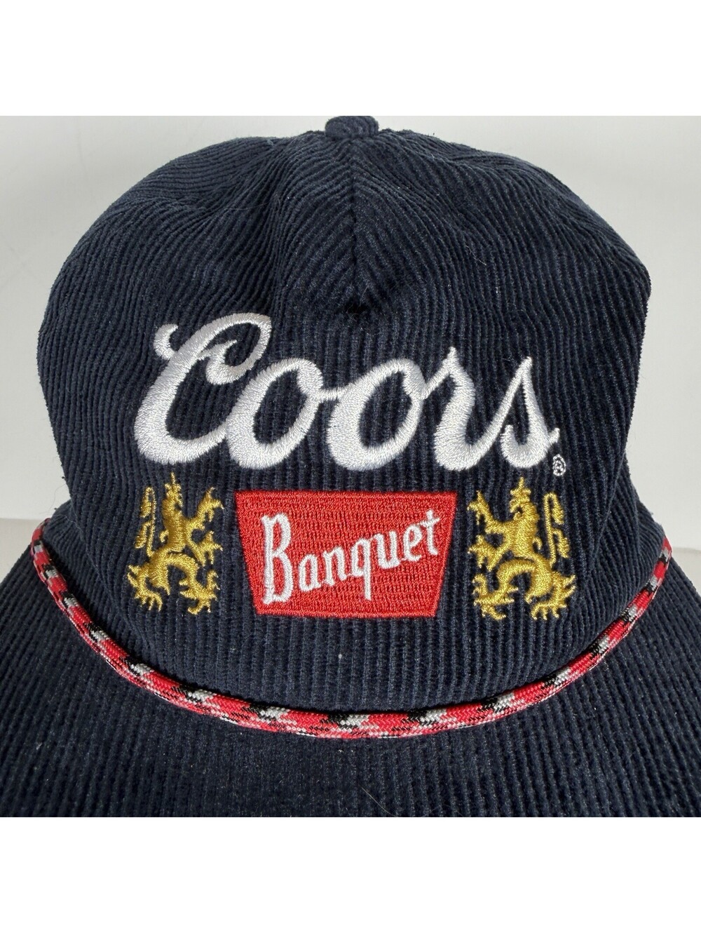 Coors Banquet Beer Hat Corduroy Roped Snapback Navy Blue Cap